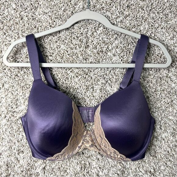 Soma Bra Women’s 36DD Purple Enhancing Shape Full Coverage Lace Trim - Picture 1 of 5